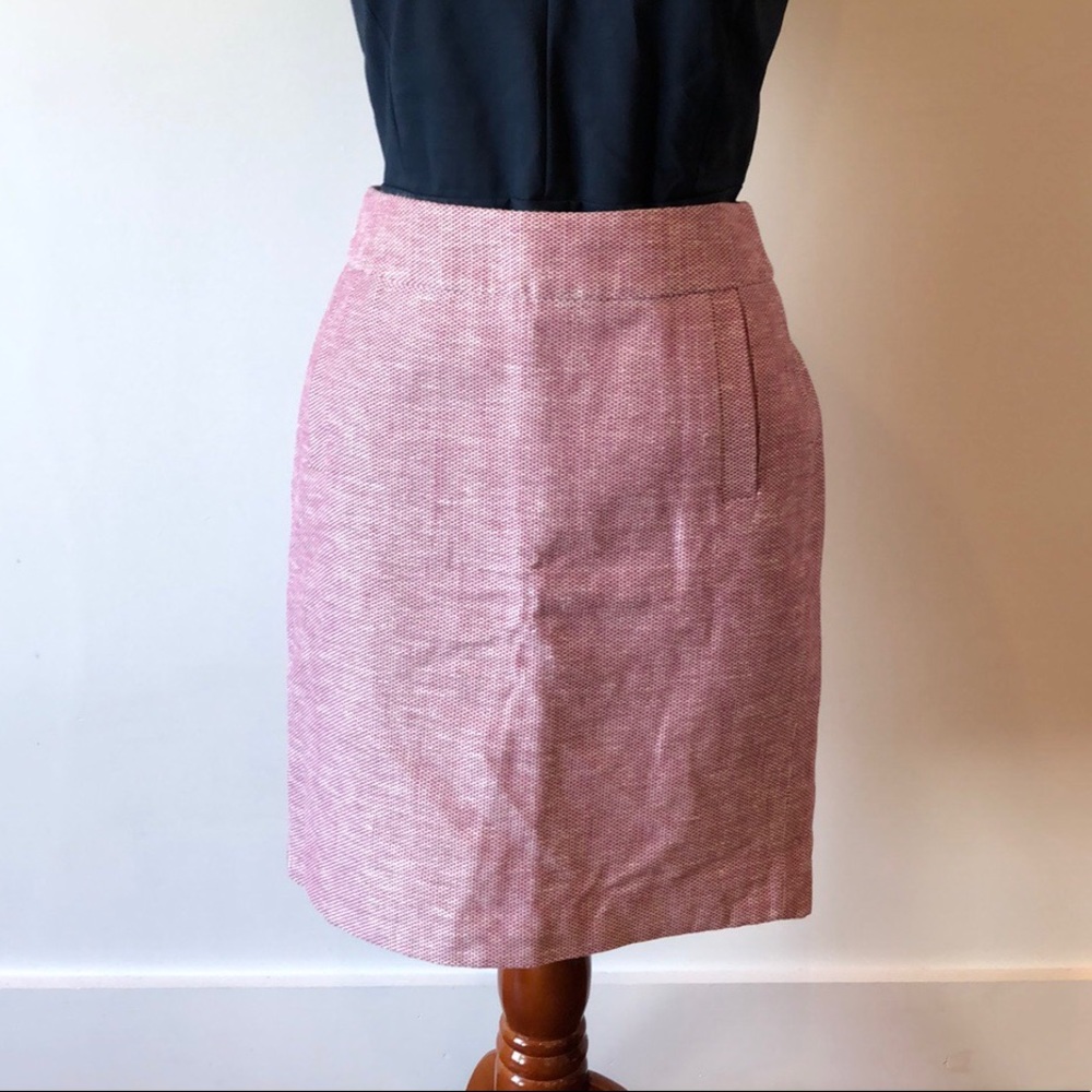 Pink and white pencil skirt